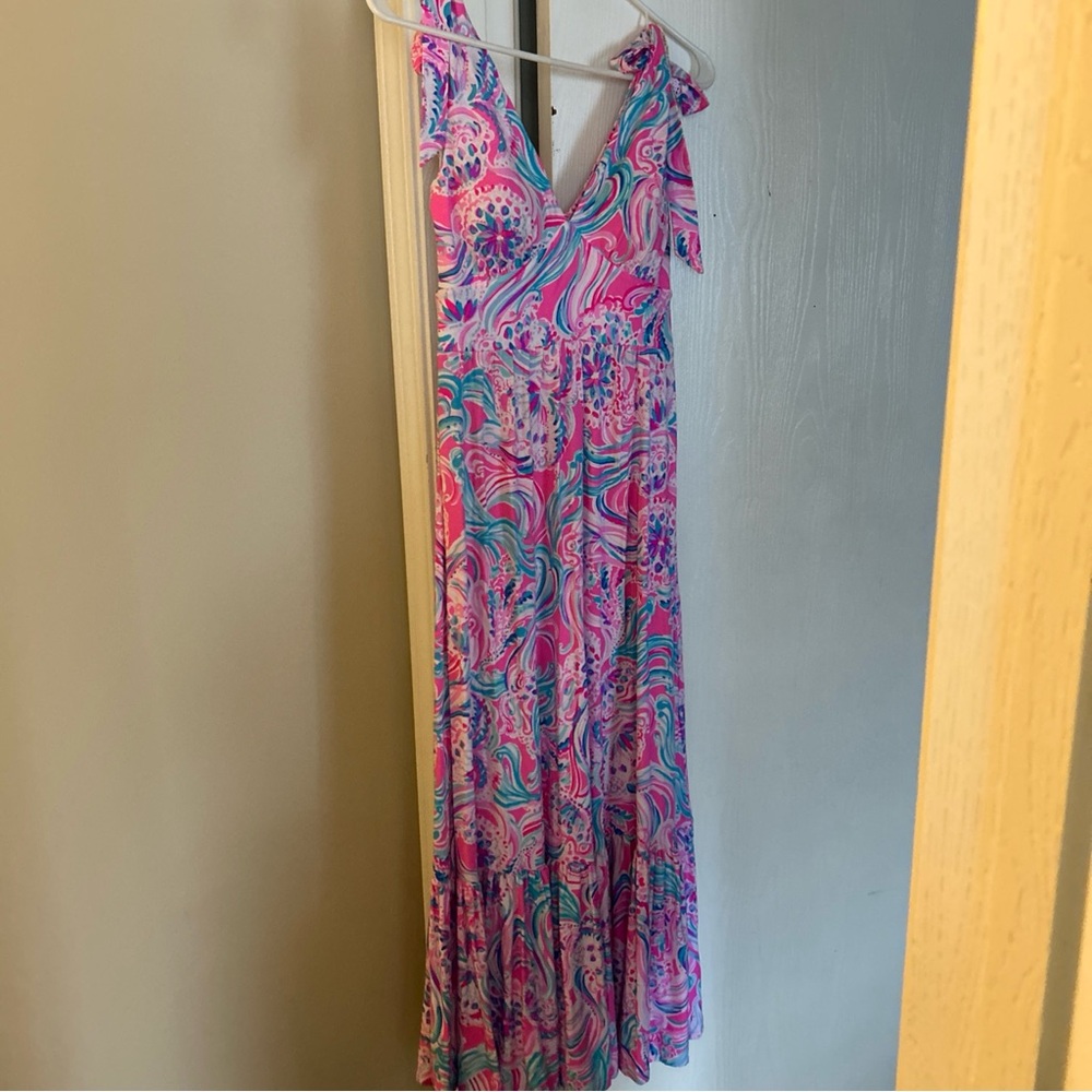 Lilly Pulitzer Pink and Blue Maxi Dress